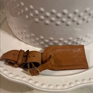 Louis Vuitton Tan Leather Luggage Tag